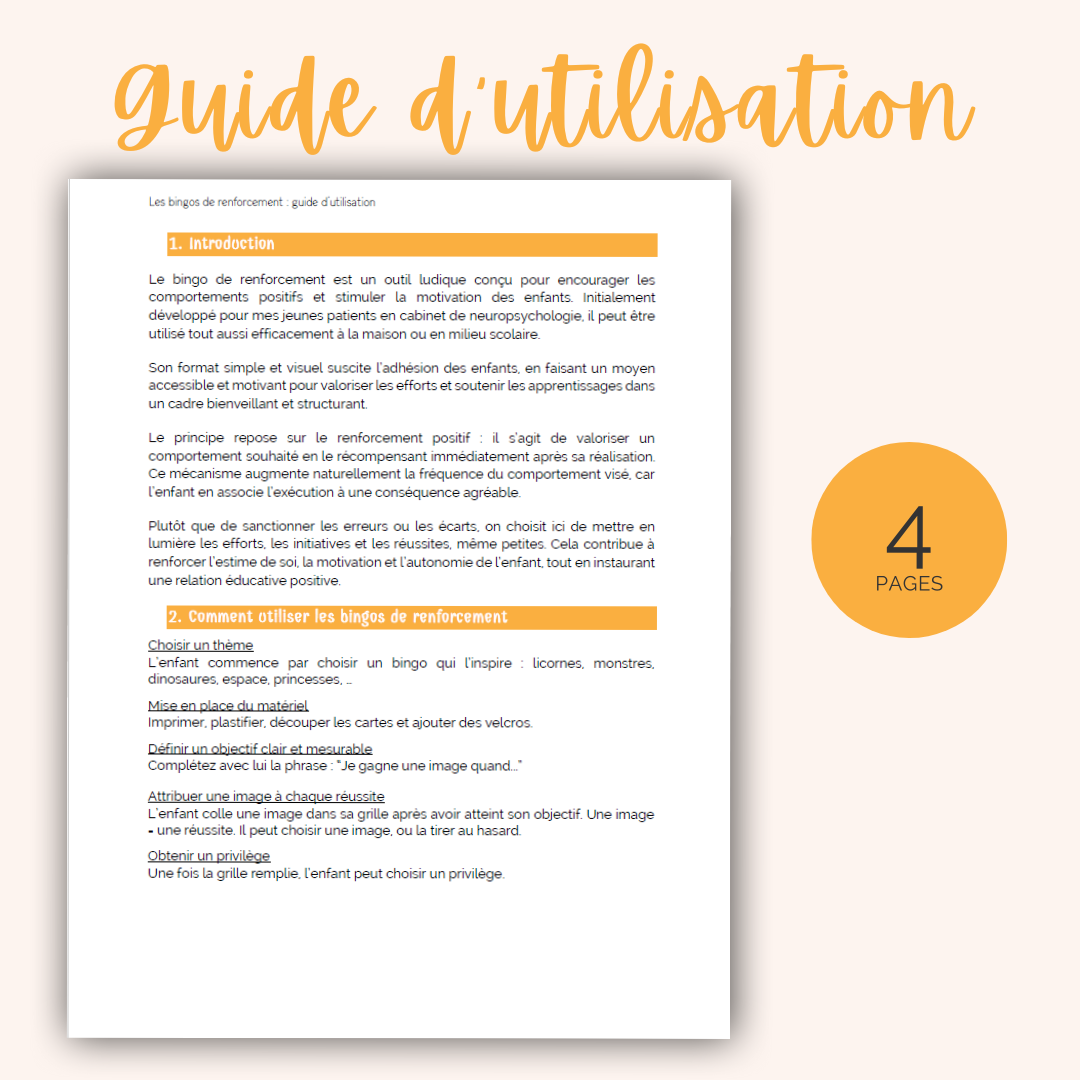 Les bingos de renforcement - pack de 10 pdfs